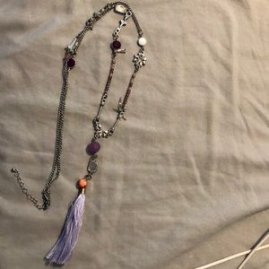 Long statement necklace.